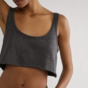 Free People we the free heavyweight tank top cropped medium grey